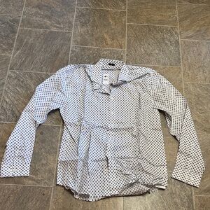 Men's Black and White Polka Dot Shirt